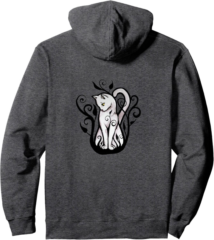 White Cat Art Whit Cat Art White Kitty Katzen Design Cat Pullover Hoodie