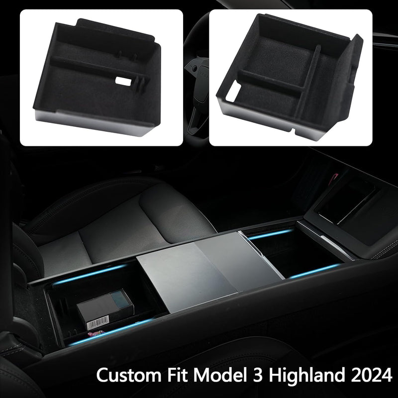 TOPABYTE Centre Console Mittelkonsole Organizer für Tesla Model 3 Highland 2024 Mittelkonsolen-Organ