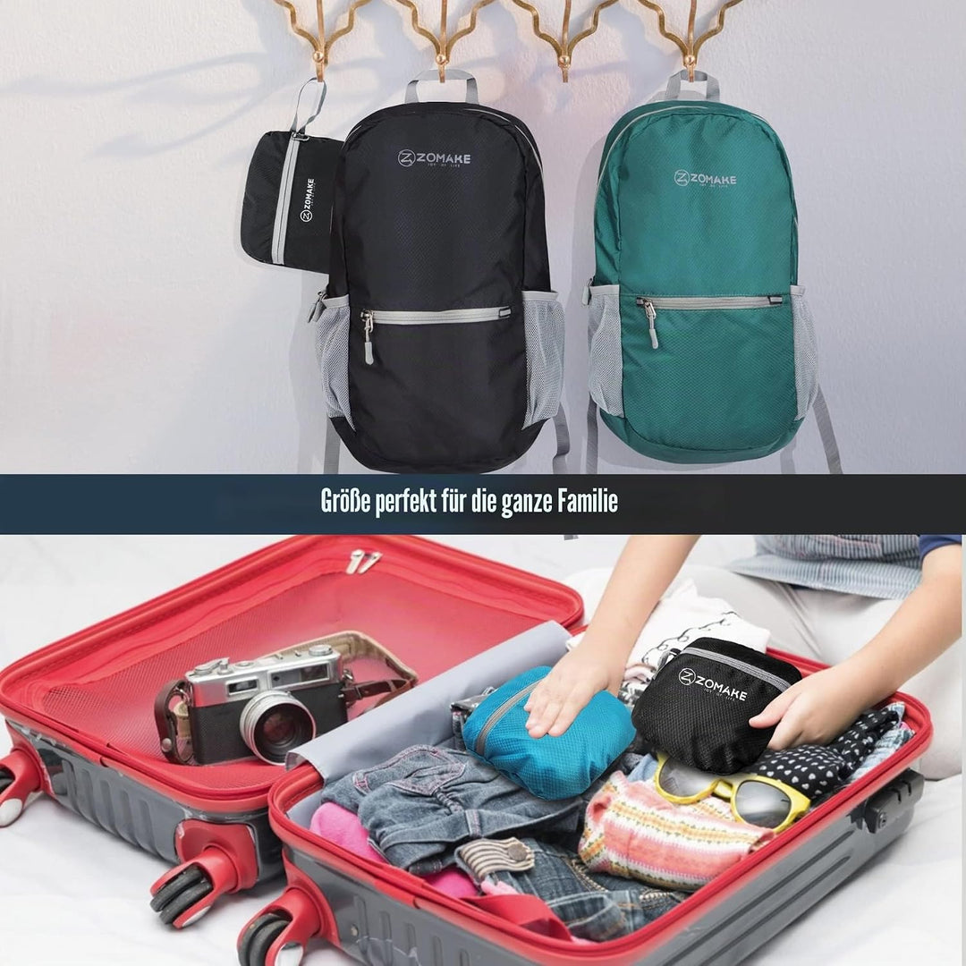 ZOMAKE Ultraleicht Faltbarer Rucksack Packbare Backpacks 20 L, Kleiner Faltbar Rucksäcke Wanderrucks
