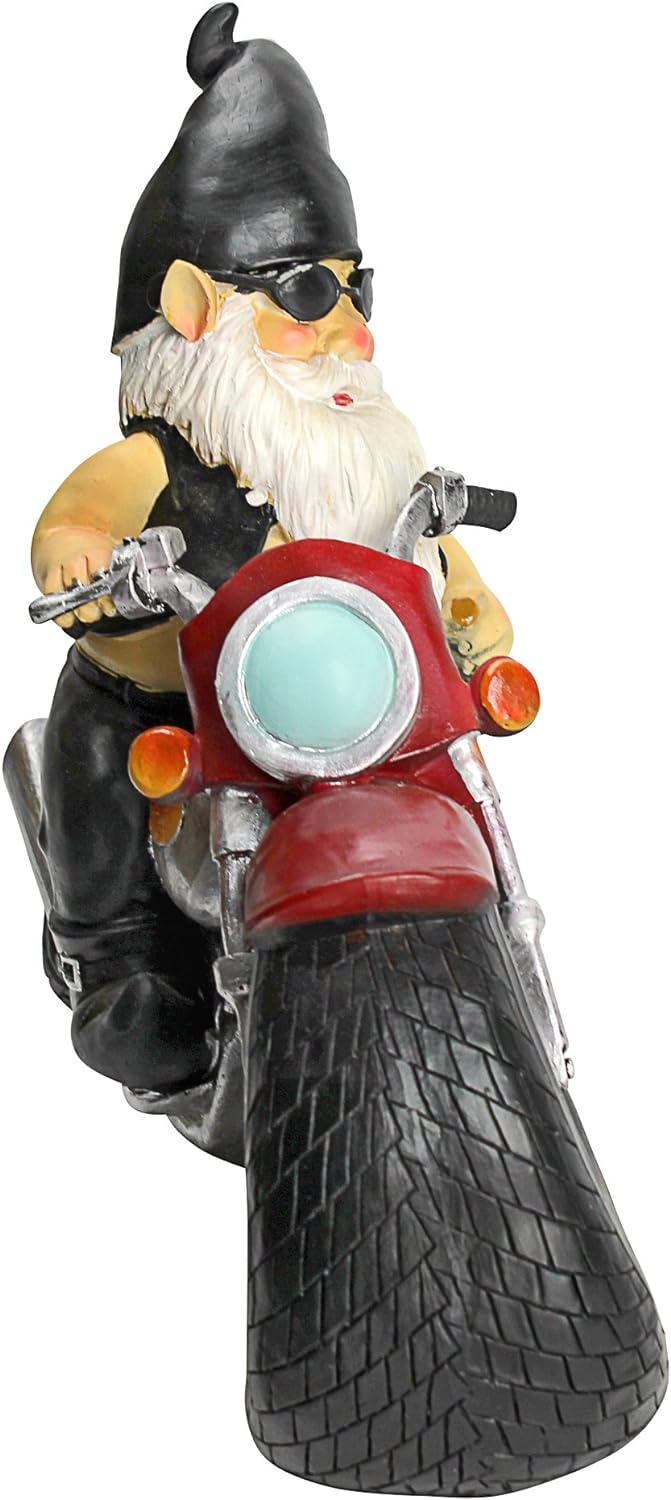 Design Toscano Dekofigur Biker mit Lederjacke, Masse: 14 x 34,5 x 28 cm Single Schmierfett-Axel der