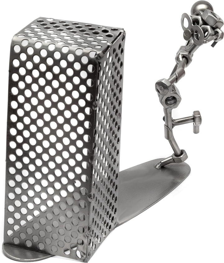 STEEMO Schraubenmännchen Handball Geschenk Metall-Kunst Deko 25x7x16 cm