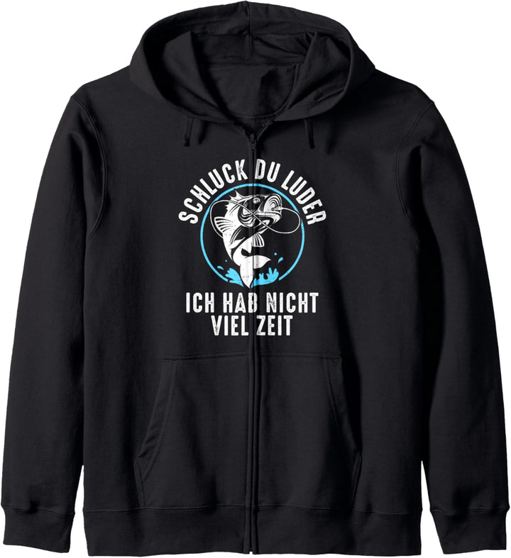 Angeln Lustiger Spruch Fischer Schluck Du Luder Geschenk Kapuzenjacke
