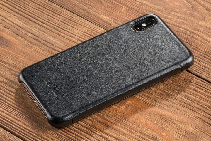 moVear Smartphone Etui Flipside-Case S kompatibel mit iPhone XS MAX, Schwarz, EIN Mikrofasertuch