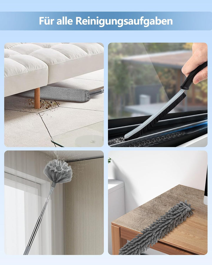 Staubwedel Teleskop Waschbar Duster (Grey, 7PCS), 7PCS