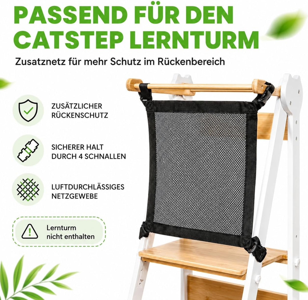 Lernturm Montessori Platzsparend und höhenverstellbar aus Bambus für Kinder ab 1 Jahr (Klappbar) Lea