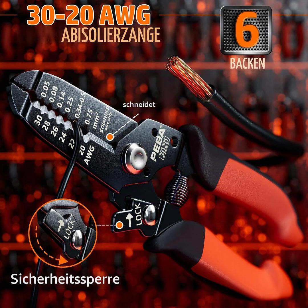 PEBA JST PH 2.0 Crimpzange,JST Crimper 0,03-0,5mm²/AWG32-20 mit 24 Stile JST-PH 2.0mm Steckverbinder