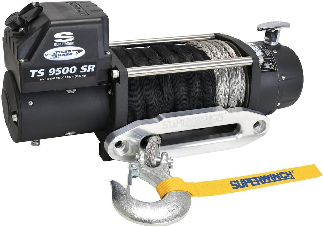 Superwinch Tiger Shark 12 V Seilwinde mit Aluminiumkraue und synthetischem Seil, 4309 kg Tragfähigke