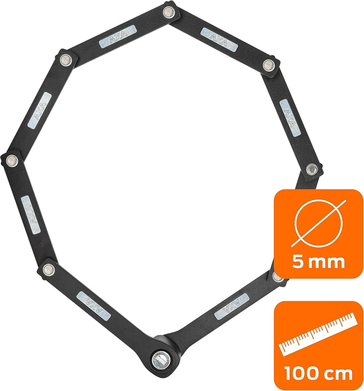 AXA Fold Lite 100 – Faltschloss Fahrrad – Leicht – Sicherheitsstufe 7 – Passend für alle Rahmen – Fa