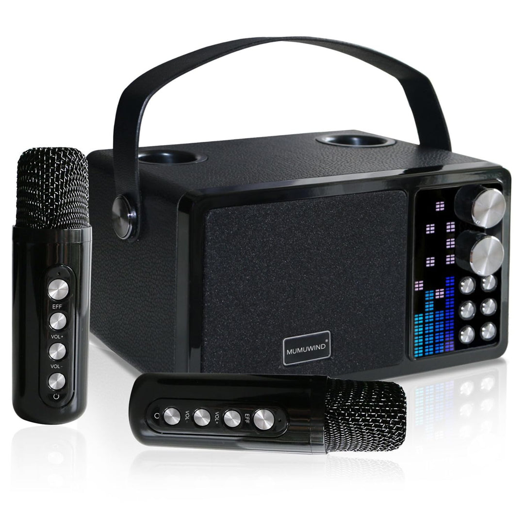 Karaoke Maschine,Karaoke Anlage mit 2 Mikrofonen, Karaoke Box mit 7 Stimmeffekten, Karaoke Set Lauts