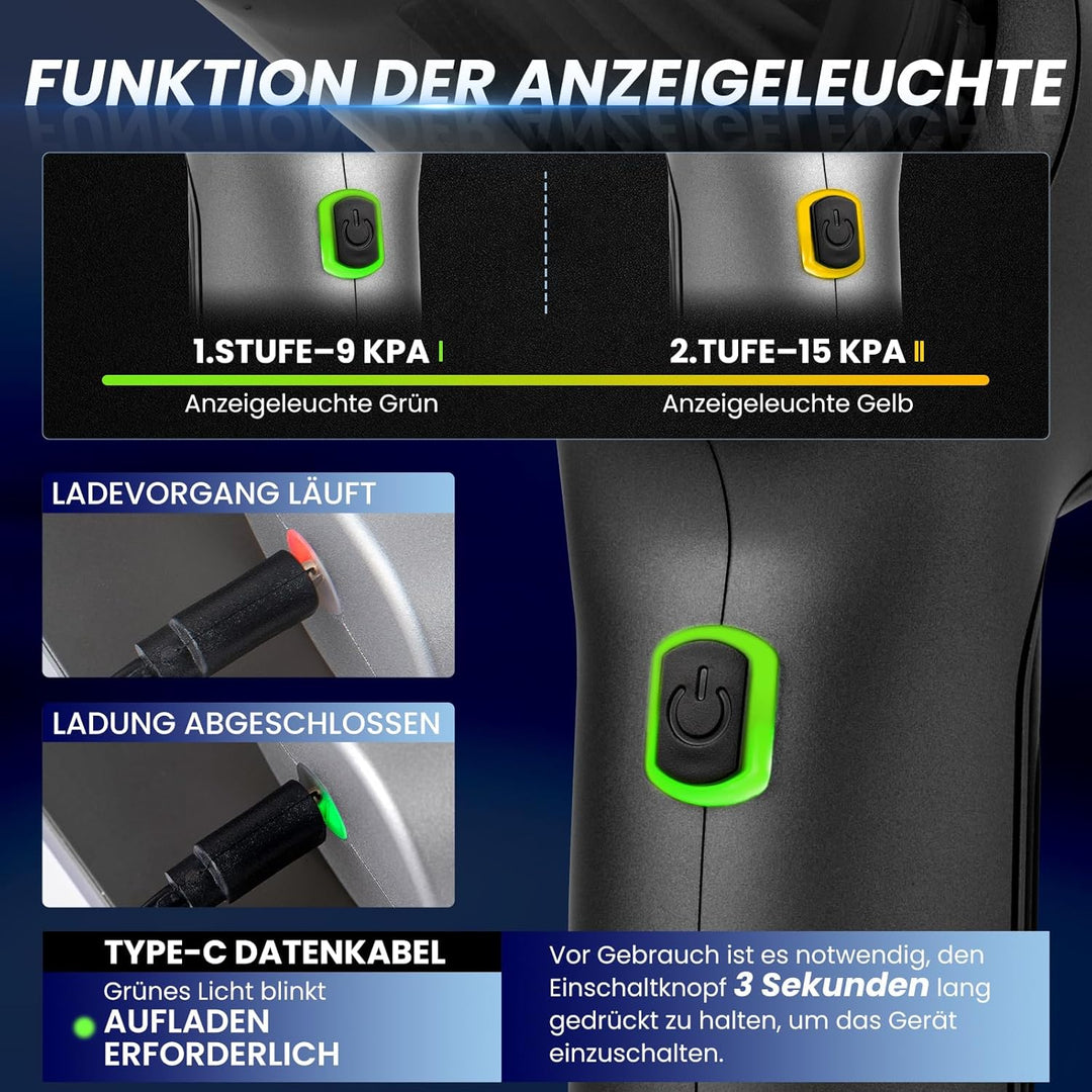 Saker Handstaubsauger Auto Handheld Kabelloser, 3 in 1 Druckluft Multifunktionale Brushless Motor 12