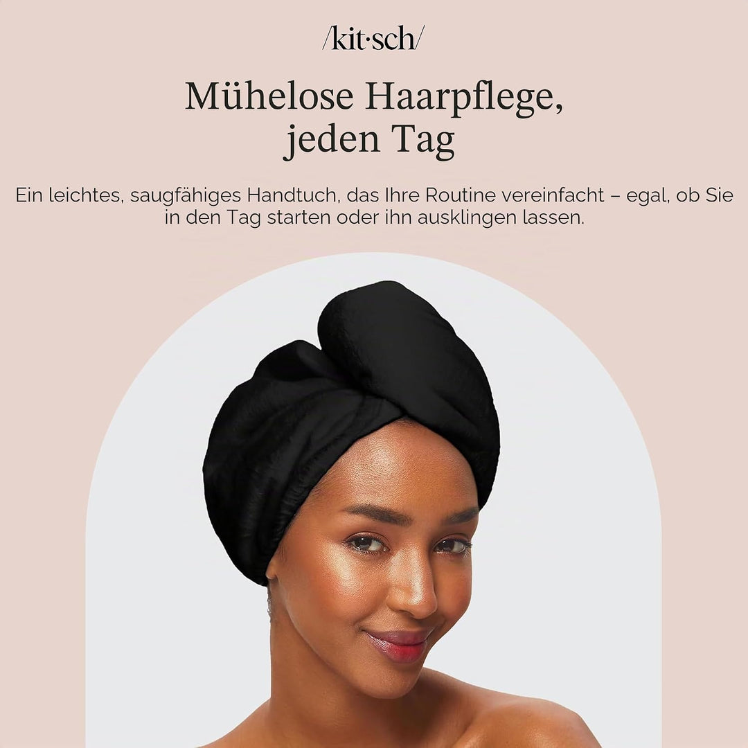 Kitsch Mikrofaser-Haartuch für Damen – Ultra-saugfähiges Haarhandtuch aus Mikrofaser für nasses, loc
