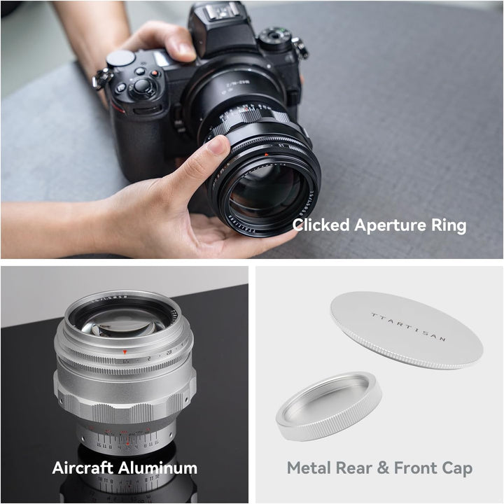 TTARTISAN 75 mm F1,5 Objektiv für M42 Mount Swirly Bokeh Vollformat Manueller Fokus Prime Objektive