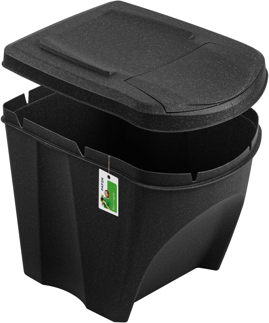 Mülleimer Set Eco Mülltrennsystem 4x25L – Abfalleimer mit farbigen Deckeln, Recycling Behälter für K