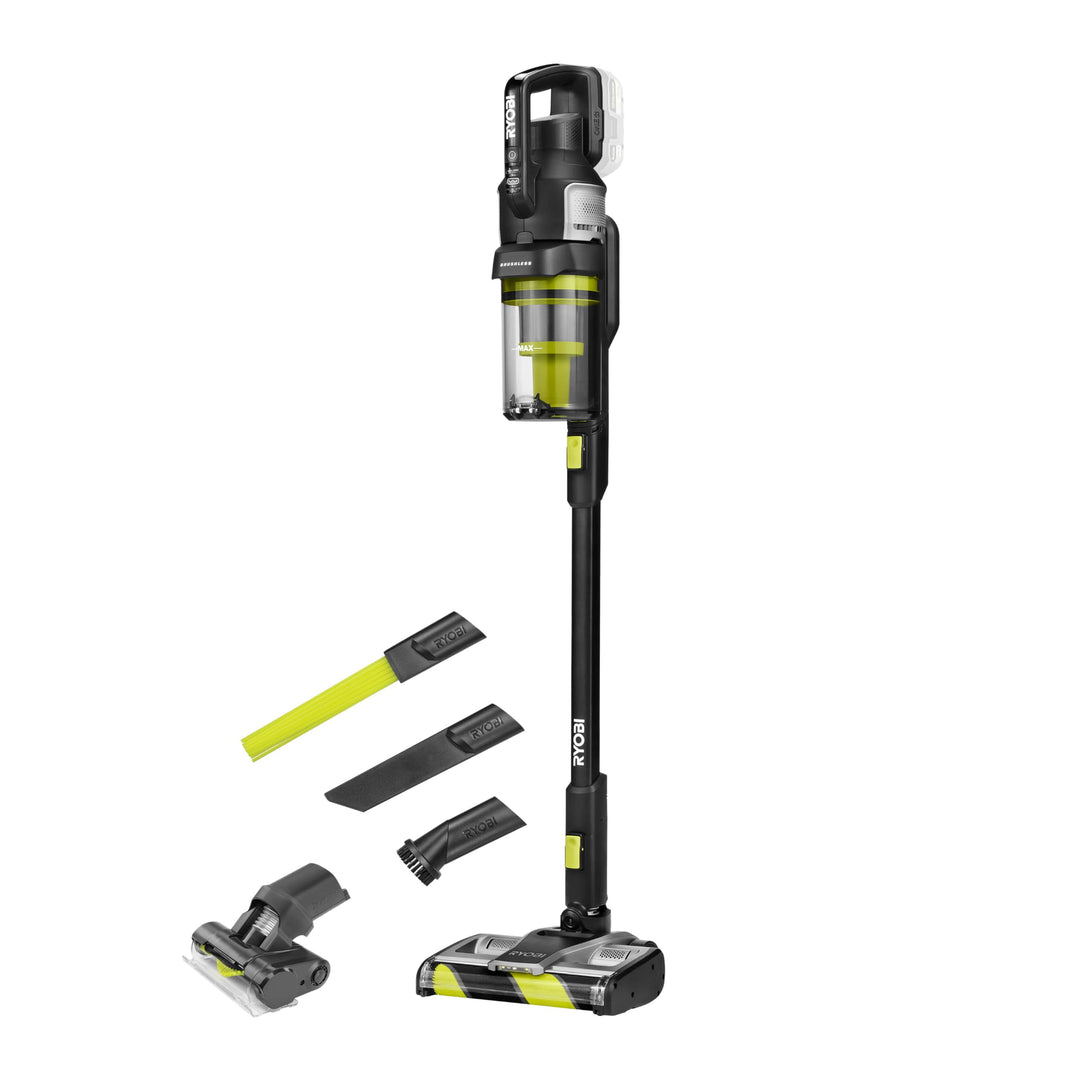 RYOBI 18 V ONE+ Brushless Bodenhandsauger RASV18BL-0, 135 AW Saugleistung, Dual-Zyklonen HEPA 13 Fil