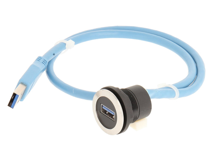 Schlegel 23.001.562 USB3.0-Buchse Edelstahl, 1x USB-Buchse Typ A, 1x USB3.0-Kabel Länge 60 cm und St