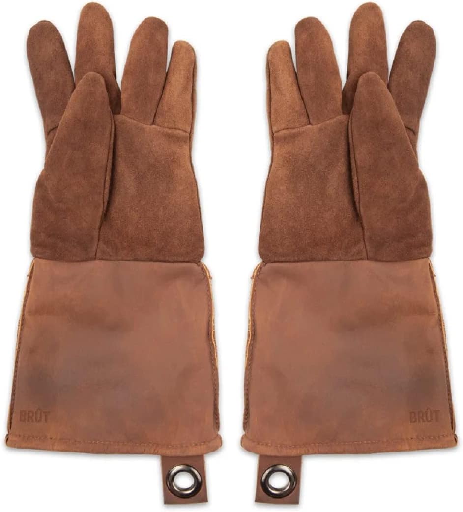Personalisierbare Grillhandschuhe aus Leder mit Gravur, perfekt als individuelles Geschenk - Hitzebe