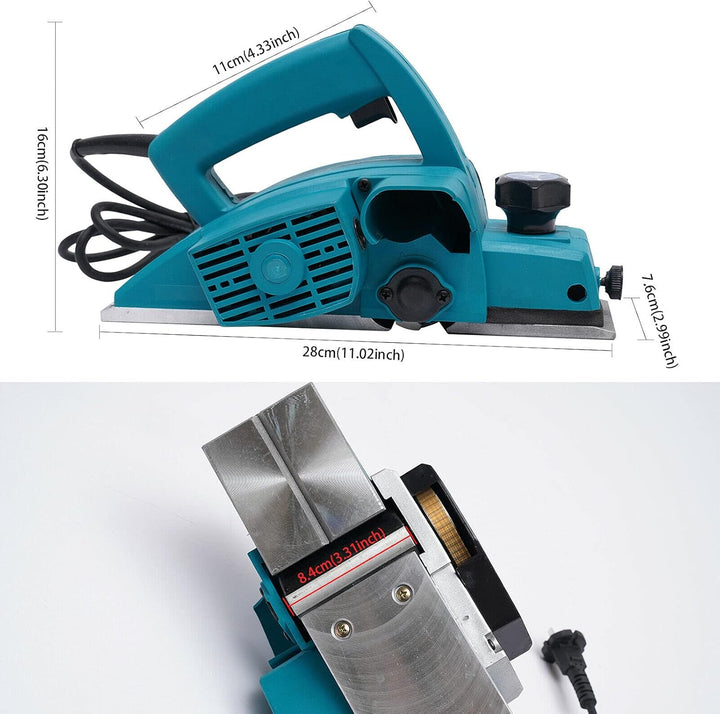 800W Elektrische Leistung Holzhobel Handheld, Tragbares Holzpolieren Parallele Falzführungen Holzbea