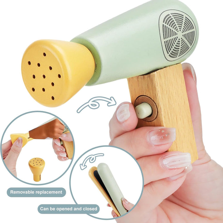 Friseur Set Kinder,Friseur Beauty Salon Spielset mit Haartrockner Lockenstab Kamm und Haarstyling Zu