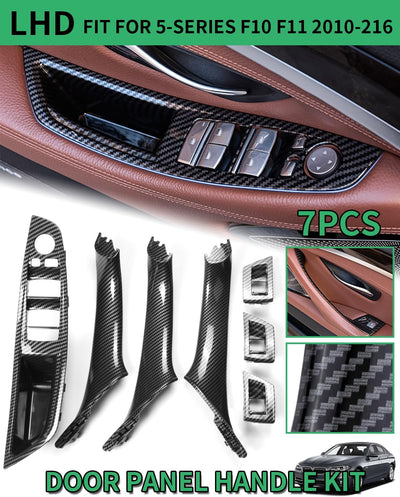 SHSBSCAR 7PCS Türgriff Kit für BMW 5er F10 F11 520 530,Fahrer Seite Fensterschalter Armlehne + Beifa