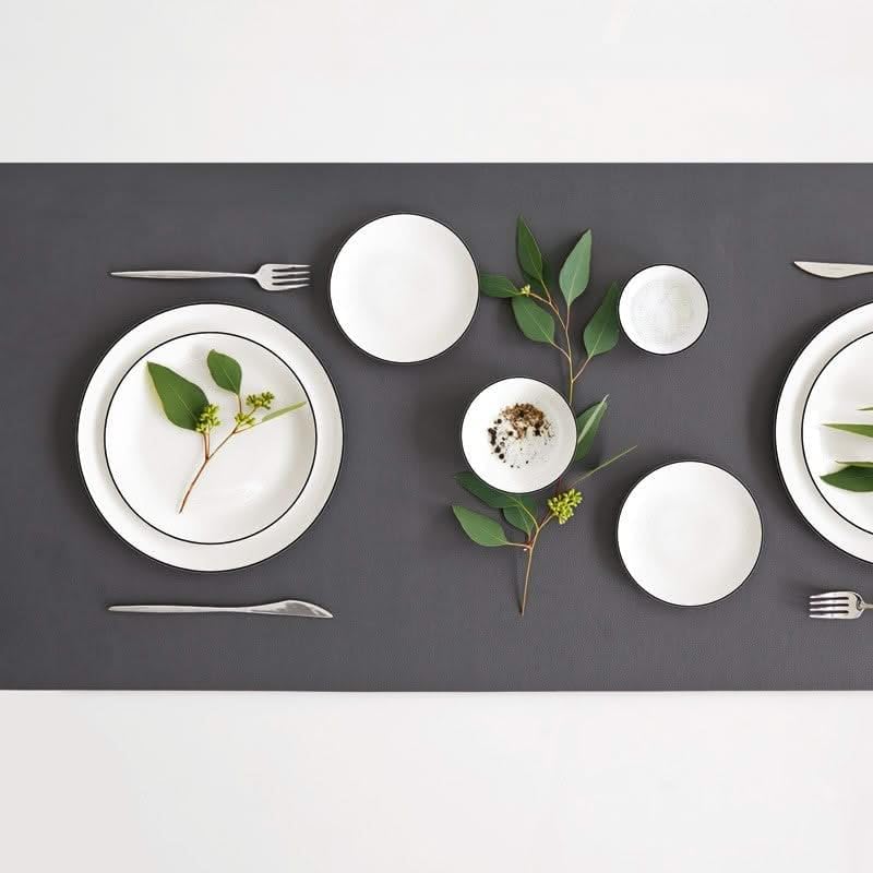 à table ligne noire Pasta-/Suppenteller 22 cm, Weiss