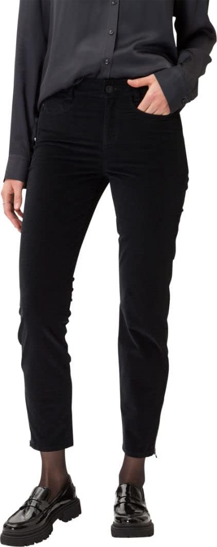 BRAX Damen Style Shakira S Structure Velvet Hose 26W / 34L Schwarz (Black 02), 26W / 34L Schwarz (Bl