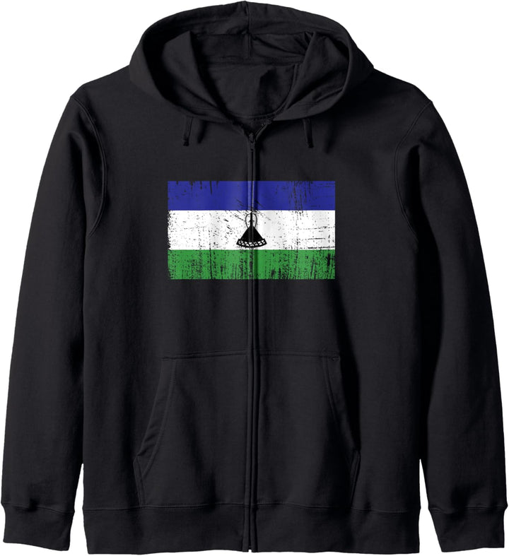 Lesotho Flagge Geschenk Fussball Fan Sport Erwachsene Kinder Kapuzenjacke