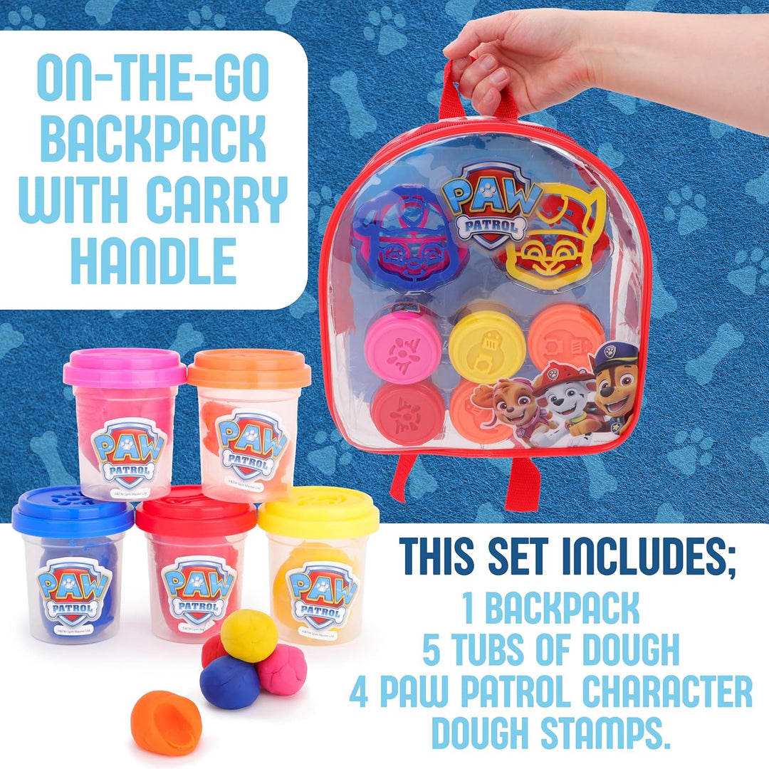 Toyland® Paw Patrol Knetrucksack-Set für Kinder – 5 Teigwannen und 4 Ausstecher inklusive – Paw Patr