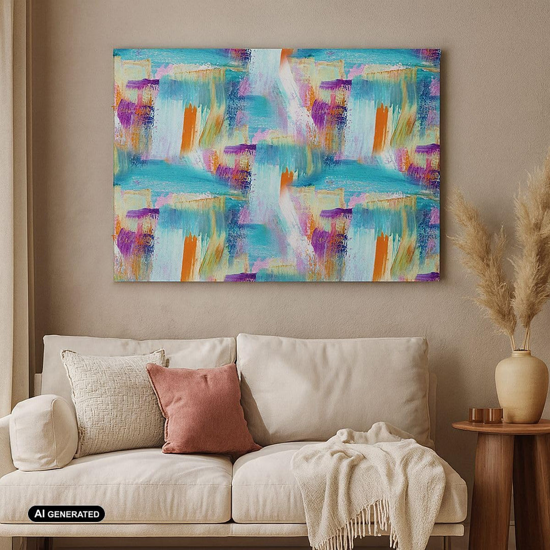 Bilder auf Leinwand 100x70cm Leinwandbild mit Rahmen Abstraktion modern Gross Wanddeko Bild Schlafzi