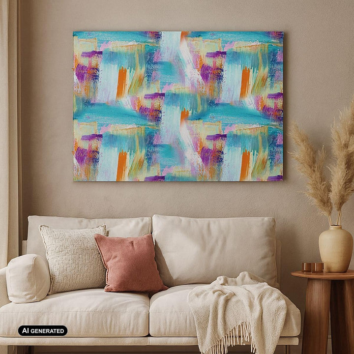 Bilder auf Leinwand 100x70cm Leinwandbild mit Rahmen Abstraktion modern Gross Wanddeko Bild Schlafzi