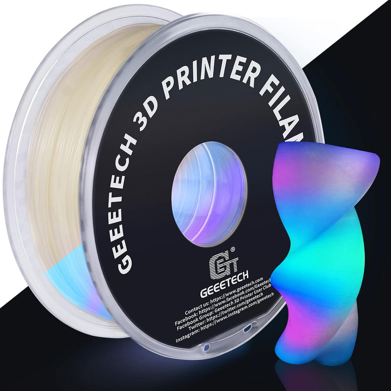 Geeetech PLA Filament, 3D-Drucker PLA Filament 1 kg Spule, Genauigkeit +/- 0,02 mm, Leuchtender Farb