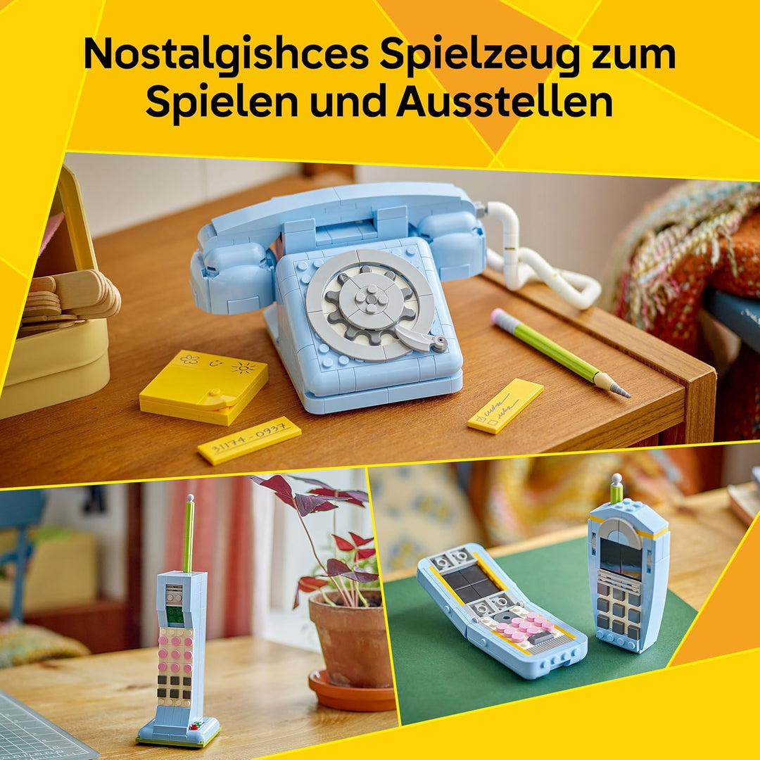 LEGO Creator 3-in-1 Retro-Telefon Spielzeug mit Wählscheibe – verwandelbar in EIN 1980er-Modell oder