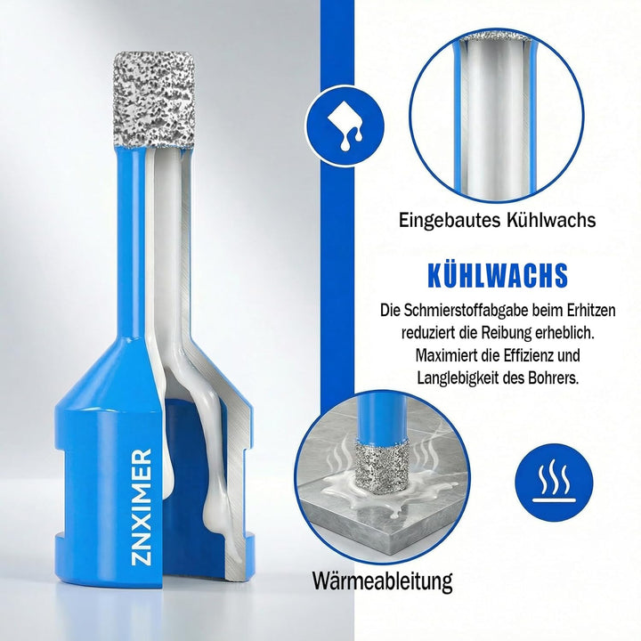 Diamant Fliesenbohrer 10mm - 5 Stück M14 Trockenbohrkrone Vakuumgelöteter Lochsäge für Fliesen Porze