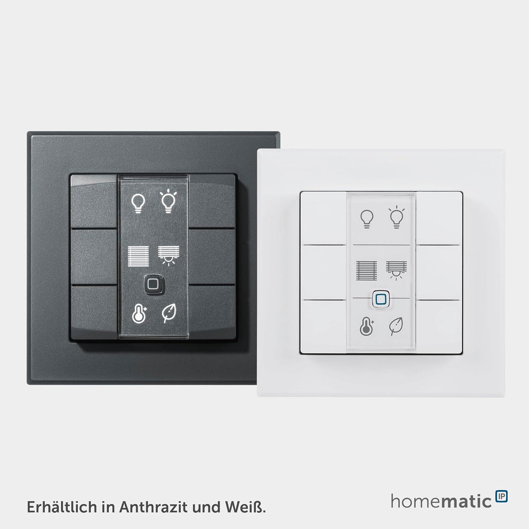 Homematic IP Smart Home Wandtaster – 6-Fach, Wandschalter, sechs Tasten, Zubehör für Ihr Homematic I