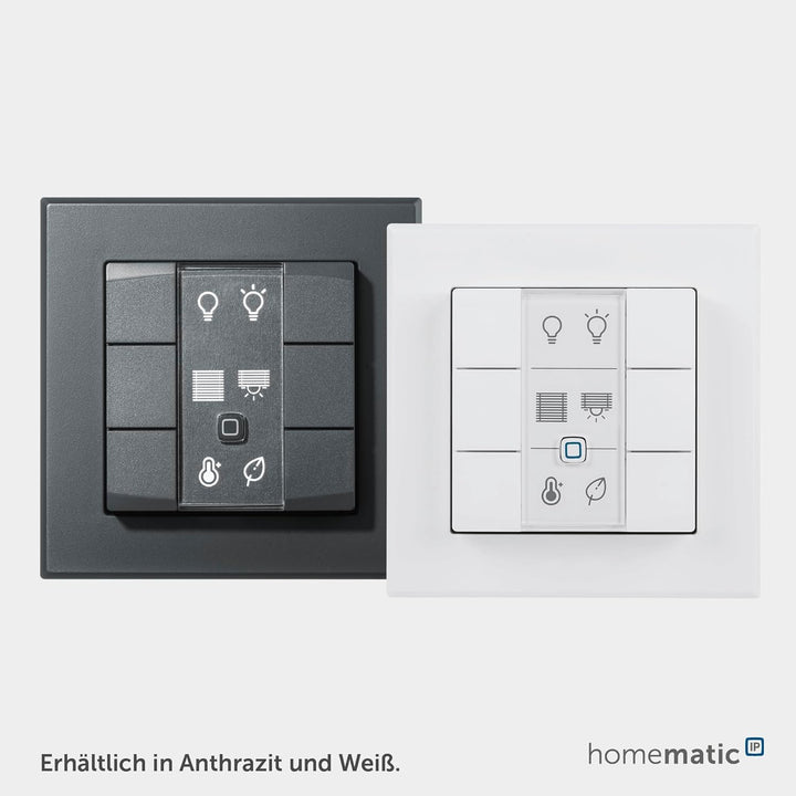 Homematic IP Smart Home Wandtaster – 6-Fach, Wandschalter, sechs Tasten, Zubehör für Ihr Homematic I