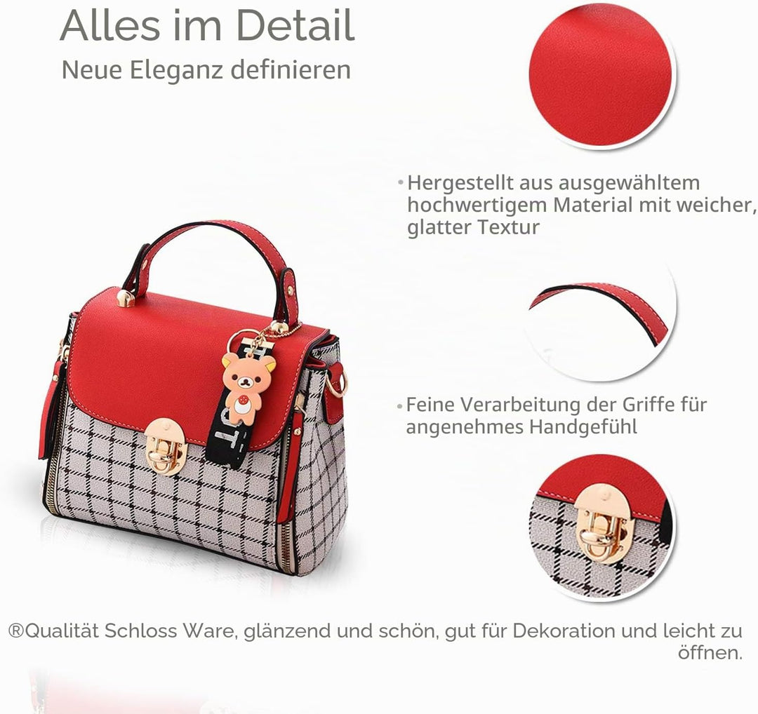 NICOLE&amp;DORIS Handtaschen für Damen Niedliche Umhängetasche Mädchen Reissverschluss Handtasche PU Led