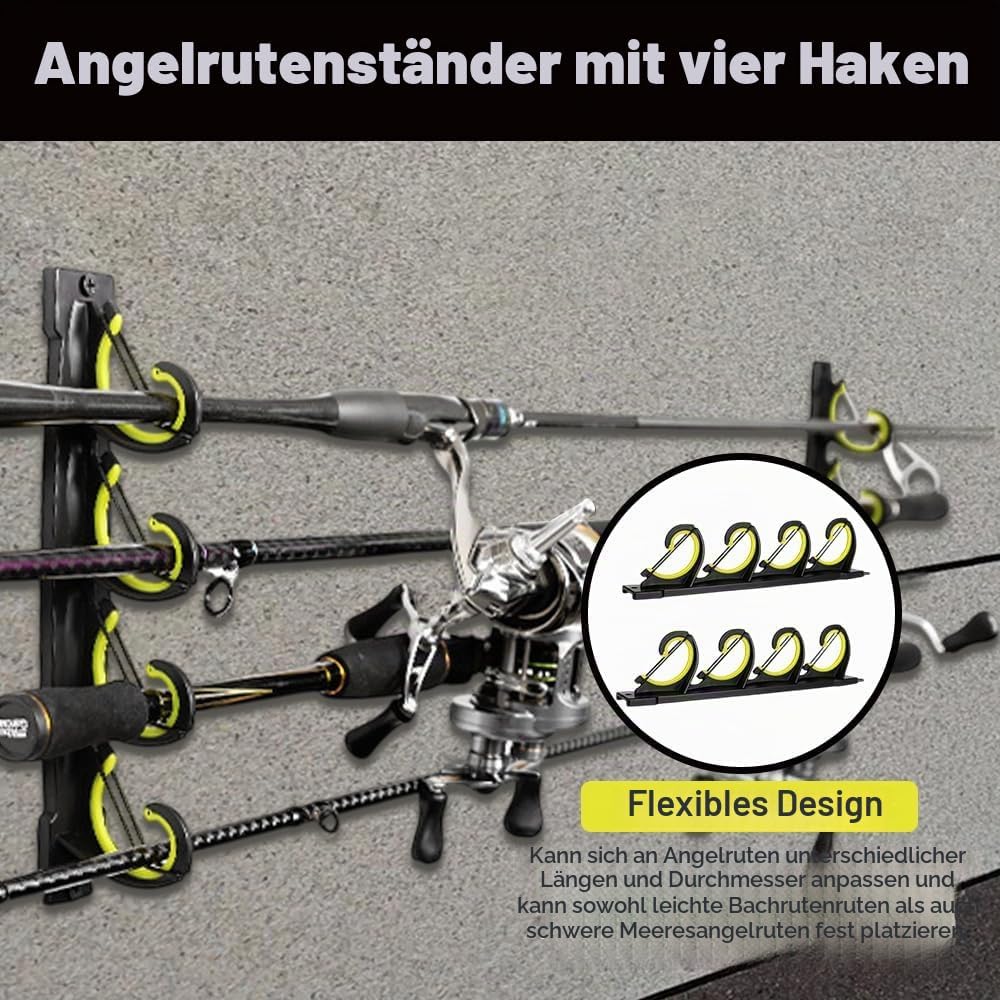 MiOYOOW Angelrutenständer, Angelrutenhalter mit Weichen Silikonpolstern, Wand- Oder Deckenmontage, R