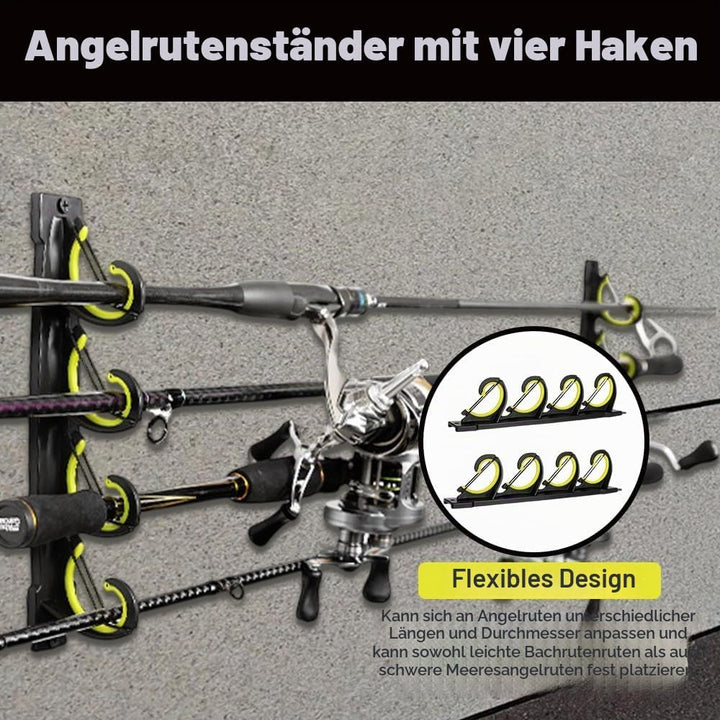 MiOYOOW Angelrutenständer, Angelrutenhalter mit Weichen Silikonpolstern, Wand- Oder Deckenmontage, R