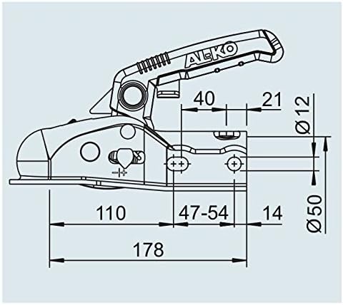 AL-KO AK 270-50mm Kugelkupplung gebremste Anhänger bis 2.700kg inkl. Soft Dock