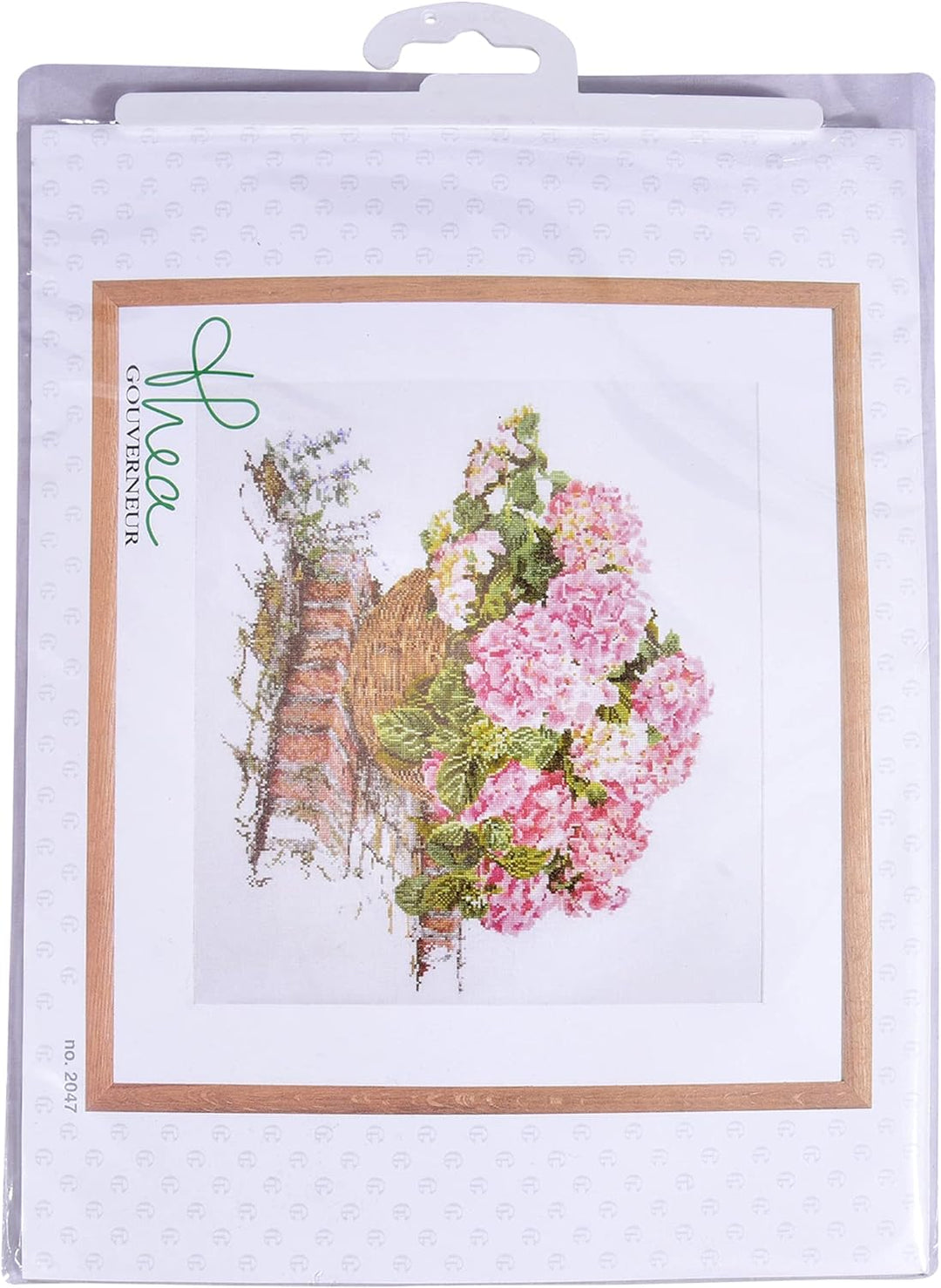 Thea Gouverneur - Kreuzstich-Set - Rosa Hortensie - Leinen - 32 Count - Für Erwachsene - 2047, Rosa
