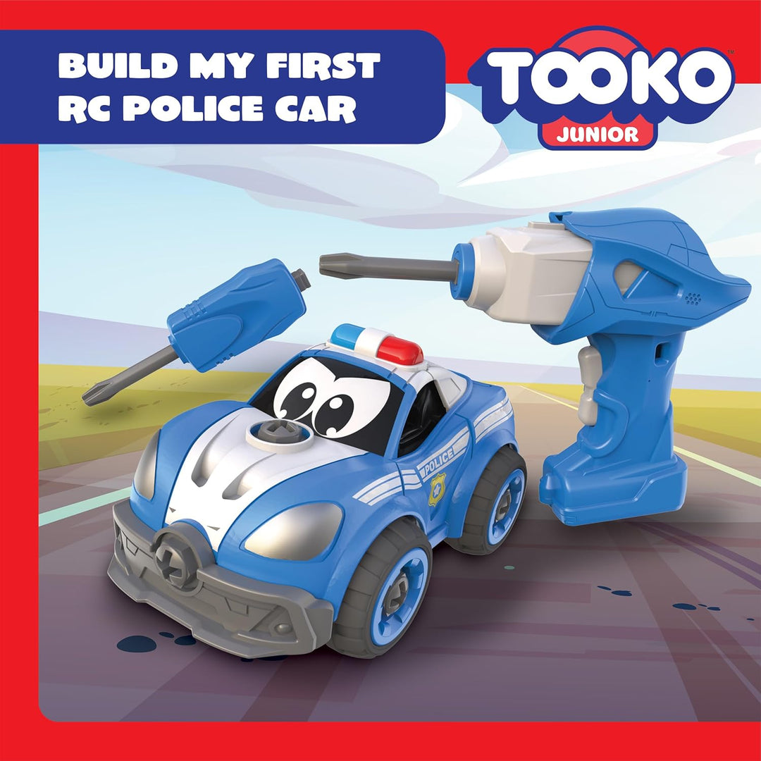 SILVERLIT TOOKO - Baue Mein RC-Polizeiauto- Funkferngesteuertes Polizeiauto zum Bauen (+22 Teile) un