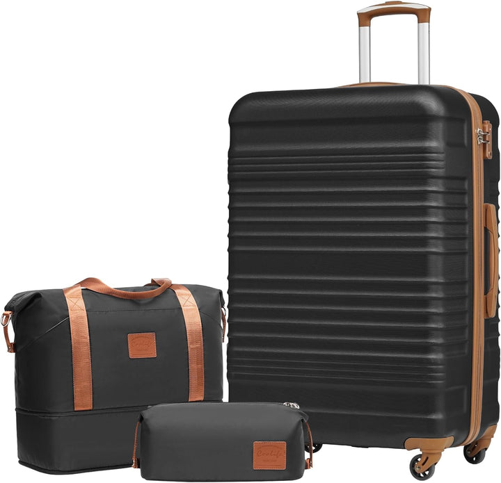 COOLIFE Koffer-Set Trolley Koffer ABS Hartschale Reisekoffer 4 Rollen TSA-Schloss einziehbarer Troll