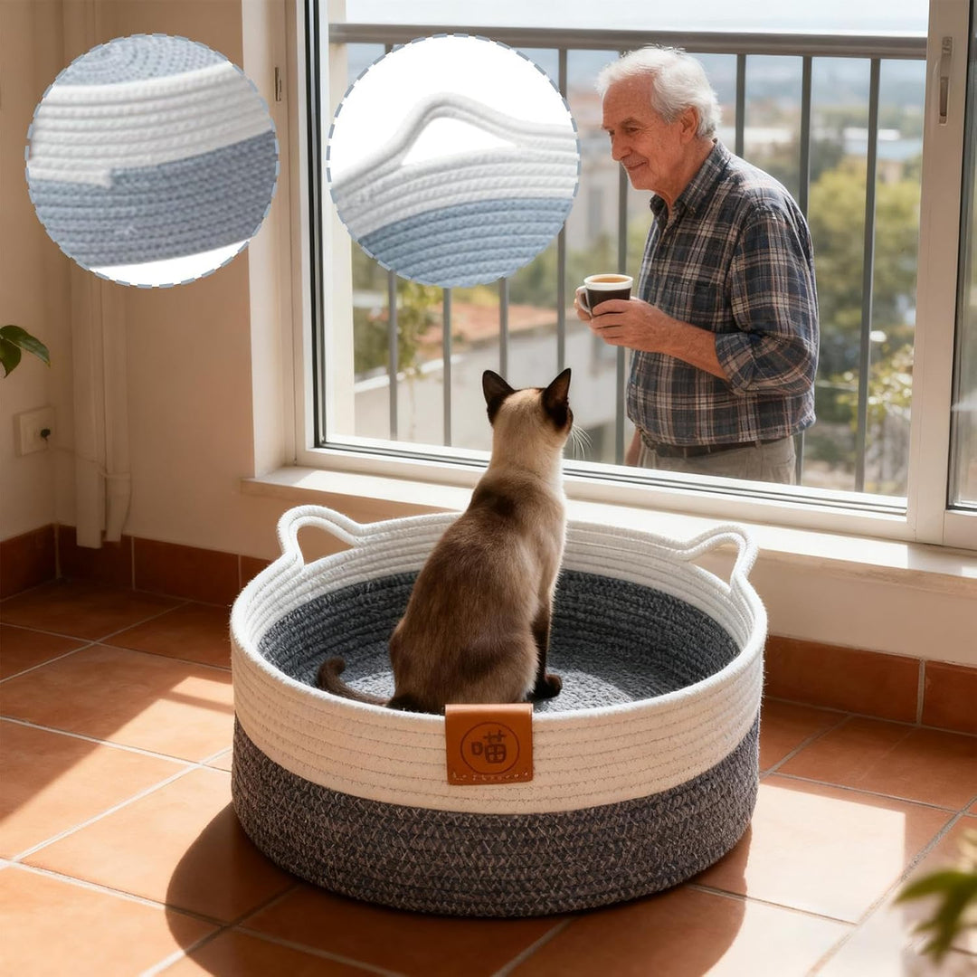 Bett Für Katzen,Waschbares Nest Mit Matte - Schlafbett Und Runder Katzenkorb,für Indoor e Alle Jahre