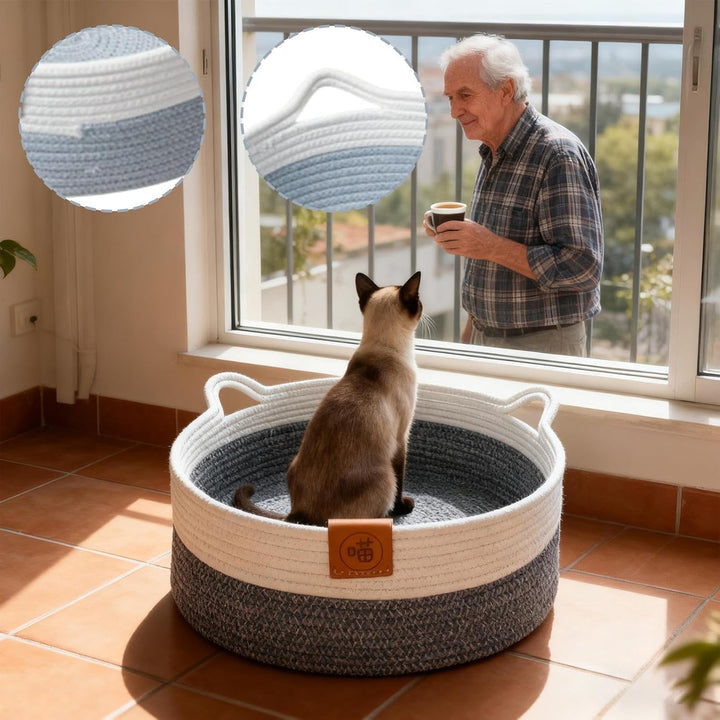 Bett Für Katzen,Waschbares Nest Mit Matte - Schlafbett Und Runder Katzenkorb,für Indoor e Alle Jahre