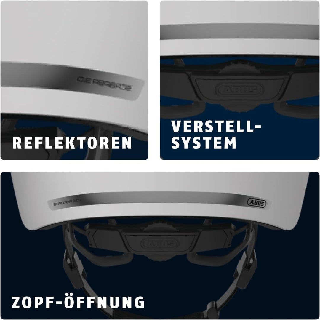 ABUS Stadthelm Scraper 3.0 ACE - Robuster Fahrradhelm für den Stadtverkehr - für Damen und Herren M