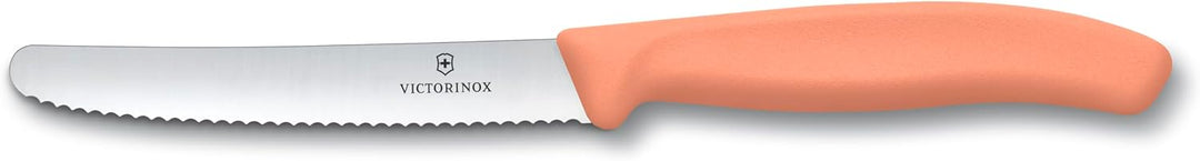 Victorinox Swiss Classic Frühstücksmesser, Brötchenmesser, Set 4teilig, Scharfe Klinge, Wellenschlif