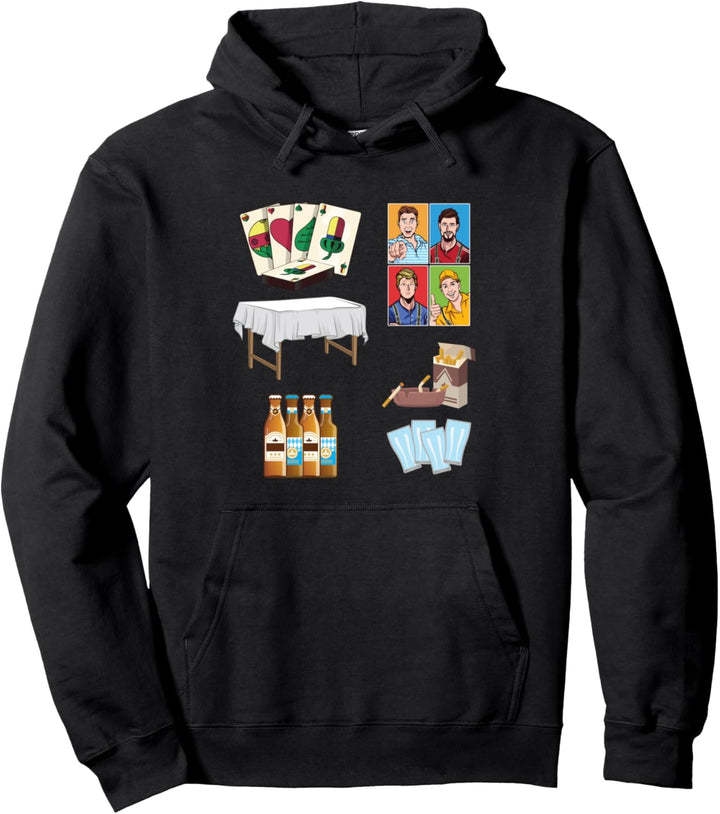 Alles rund um Schafkopf Karten Bayrisches Sauspiel Pullover Hoodie