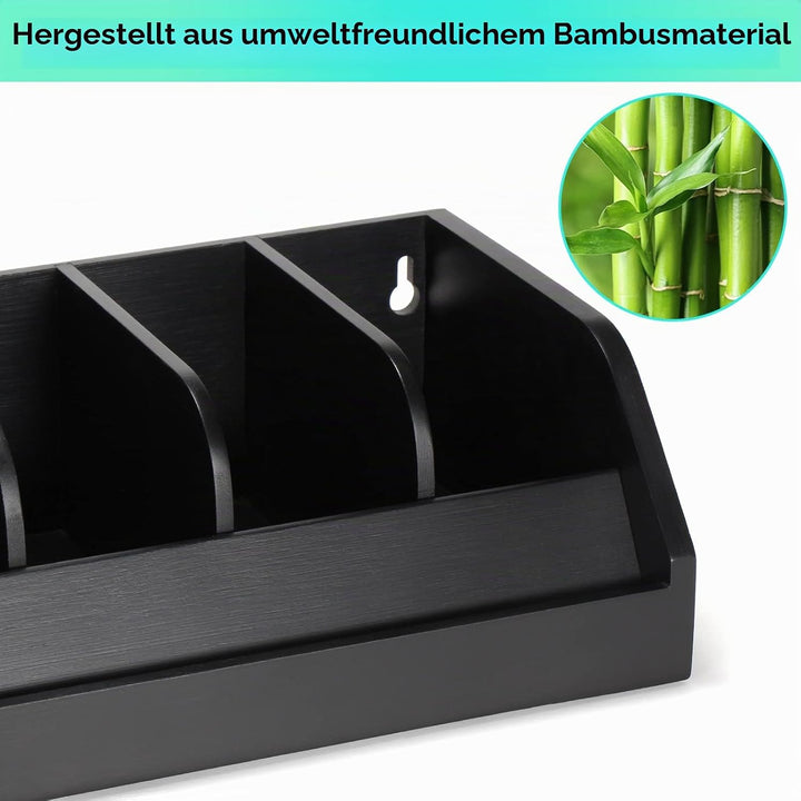 B4Life Gürtel Aufbewahrung, 7 Fächer Gürtelhalter für Herren, Bambus-Gürtel-Display-Rack für Schrank