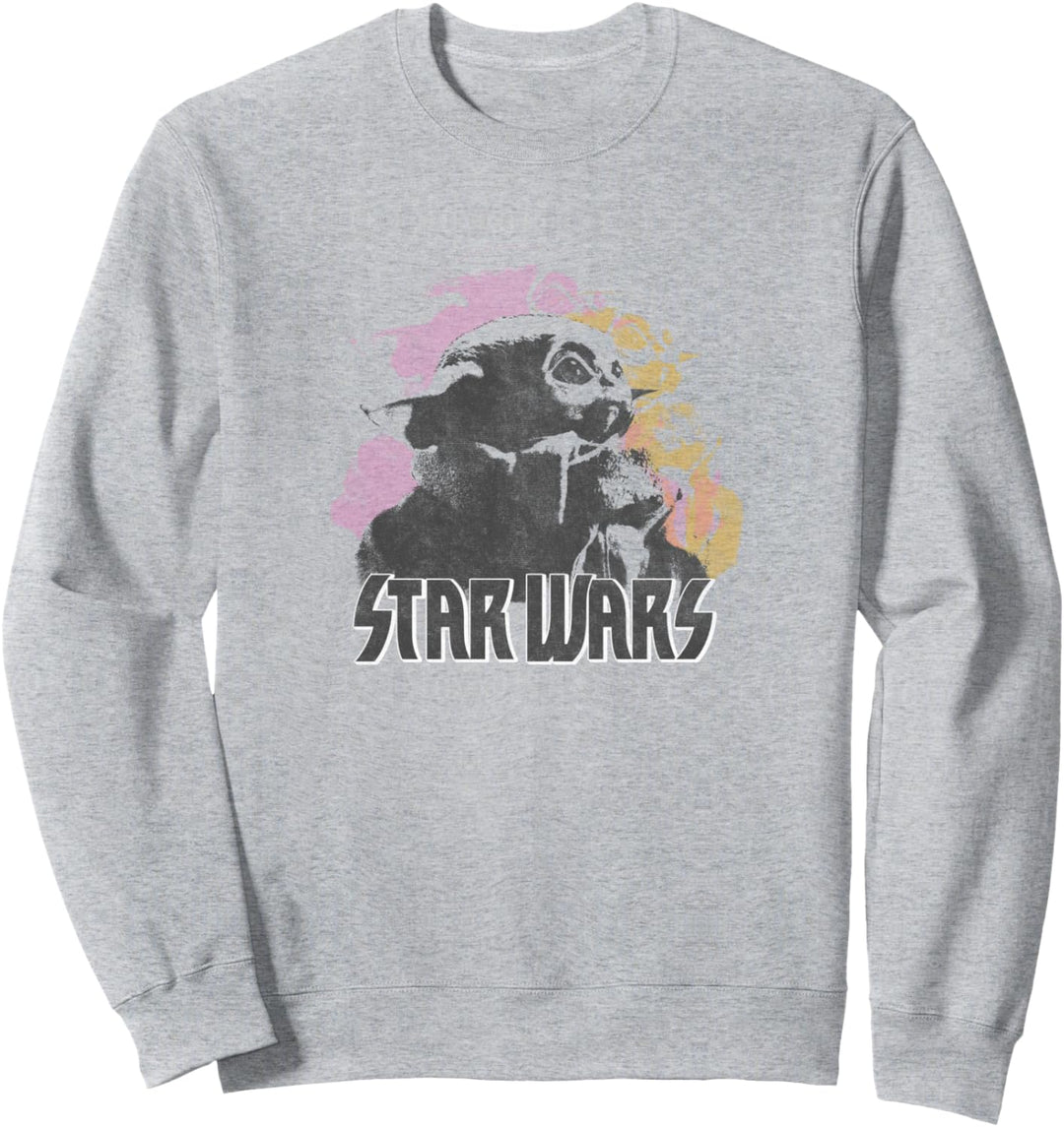 Star Wars: The Mandalorian The Child Faded Colorful Logo Sweatshirt