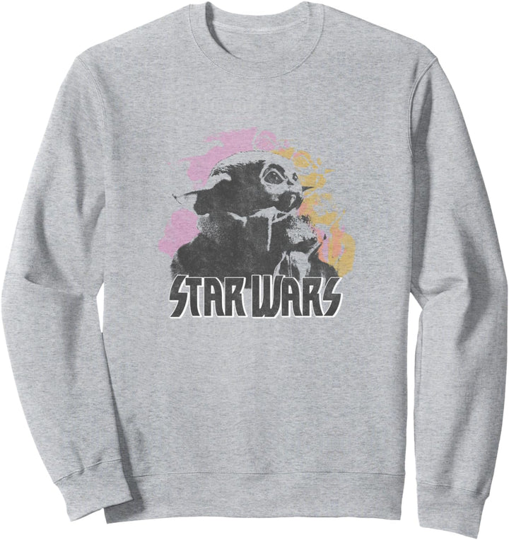 Star Wars: The Mandalorian The Child Faded Colorful Logo Sweatshirt