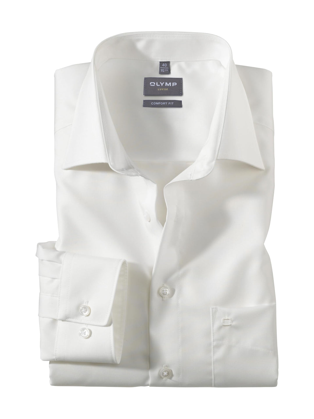 OLYMP Herren Businesshemd Langarm Luxor,Einfarbig,Comfort fit,New Kent 39 Beige 21, 39 Beige 21